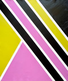 ABSTRACT ACRYLIC ON CANVAS PAINTING PINK STRIPES