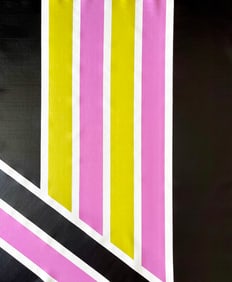 ABSTRACT ACRYLIC ON CANVAS PAINTING PINK STRIPES