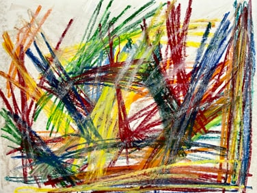 POP ART PAINTING OIL PASTEL ON PAPER