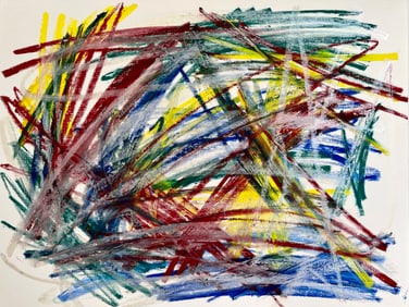 POP ART PAINTING OIL PASTEL ON PAPER