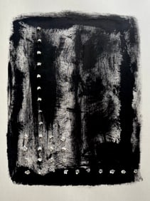 ABSTRACT CONTEMPORARY BLACK AND WHITE PAINTING