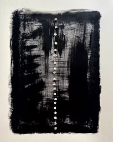 ABSTRACT CONTEMPORARY BLACK AND WHITE PAINTING