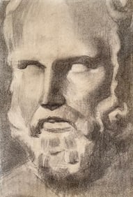 FRENCH ORIGINAL ACADEMIC DRAWING NEOCLASSICAL BUST