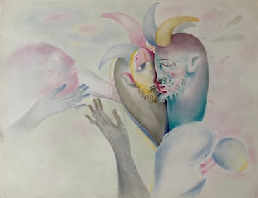 LARGE FRENCH SURREALIST DRAWING NADINE BOERI-VEFOUR