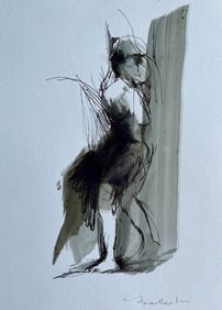 FRENCH ABSTRACT DRAWING ON PAPER