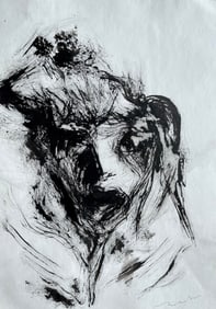 FRENCH ABSTRACT DRAWING ON PAPER