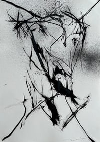 FRENCH ABSTRACT DRAWING ON PAPER