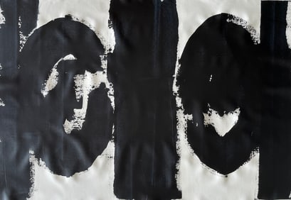 ORIGINAL ABSTRACT PAINTING ON CANVAS MOTHERWELL STYLE