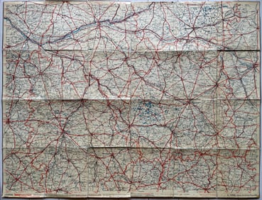 LARGE ANTIQUE MAP FRANCE CENTRAL REGION