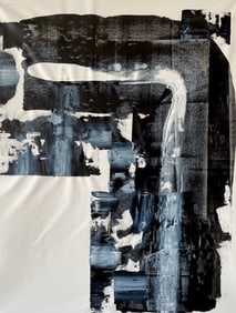 LARGE ABSTRACT ACRYLIC ON CANVAS PAINTING 60X48 IN