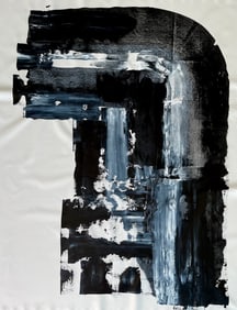 LARGE ABSTRACT ACRYLIC ON CANVAS PAINTING 60X48 IN