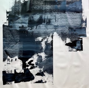 ABSTRACT MINIMALIST ACRYLIC ON CANVAS PAINTING 42X42 IN