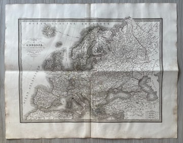 ANTIQUE MAP OF EUROPE 1833