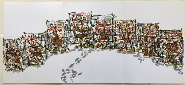 RIOPELLE LITHOGRAPH DERRIERE LE MIROIR 1976