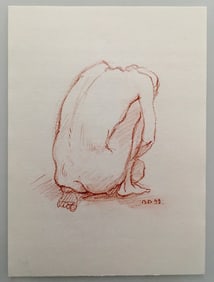 FRENCH SANGUINE DRAWING ON PAPER FEMALE NUDE