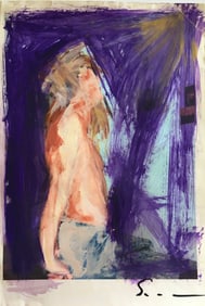 ABSTRACT PAINTING MIXED MEDIA ON PAPER