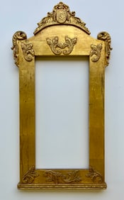 ANTIQUE SPANISH COLONIAL BAROQUE WOOD FRAME HAND CARVED GILT