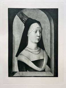 LARGE ETCHING AFTER FRENCH MASTER PORTRAIT OF A WOMAN: Size: 19 X 15 INCHES APPROX. UNFRAMED. Printed in Paris Ca 1928. SHIPPING IN THE U.S VIA USPS PRIORITY MAIL $20