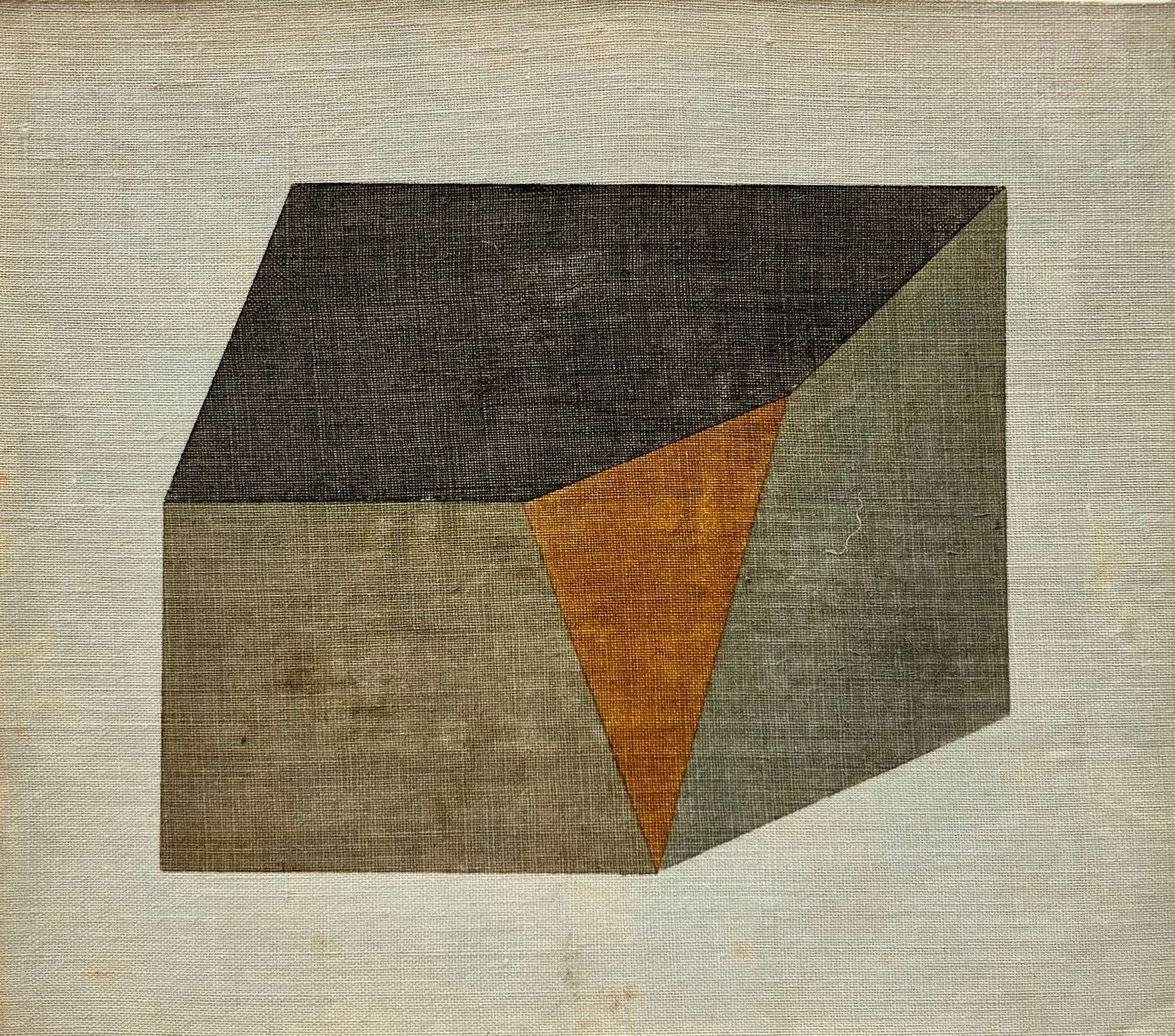 Original Mid-Century Modern Abstract Oil Painting On Linen Geometric Minimalist