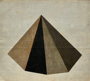 Original Mid-Century Modern Abstract Oil Painting On Linen Geometric Minimalist