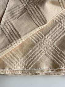 Lot Of 8 Yards Upholstery Fabric Ivory 58?? Wide Geometric Design