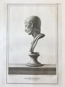 18th C ROMAN BUST ENGRAVING GIOVANNI CASANOVA