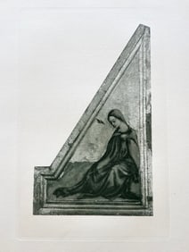 LARGE RELIGIOUS ETCHING AFTER MASOLINO DA PANICALE VIRGIN ANNUNCIATE