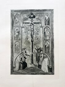 LARGE RELIGIOUS ETCHING ANDREA ORCAGNA CRUCIFIXION