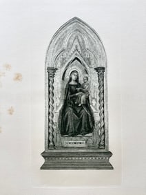 LARGE RELIGIOUS ETCHING TADDEO GADDI MADONNA AND CHILD