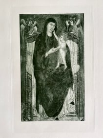 LARGE RELIGIOUS ETCHING FLORENTINE SCHOOL MADONNA AND CHILD