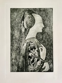 LARGE ETCHING AFTER PAOLO UCCELLO BATTISTA SFORZA PORTRAIT