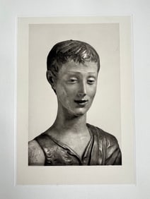 LARGE ETCHING PRINT AFTER DONATELLO BUST St JOHN THE BAPTIST