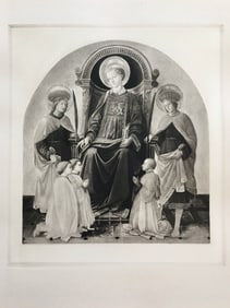 ETCHING AFTER FRA FILIPPO LIPPI ST LAWRENCE ENTHRONED
