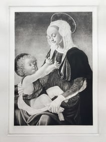 ETCHING AFTER ANDREA DEL VERROCCHIO MADONNA AND CHILD