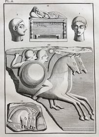 ANTIQUE ENGRAVING OF GREEK STATUES