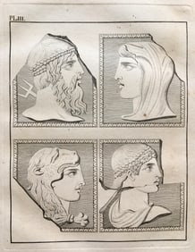 ANTIQUE ENGRAVING OF GREEK STATUES