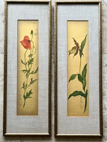 SET OF TWO MID-CENTURY ORIGINAL CHINESE WATERCOLORS JO KELLY