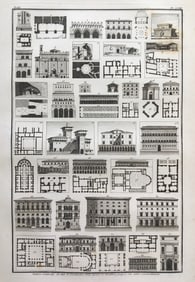 RARE ANTIQUE ARCHITECTURAL ENGRAVING