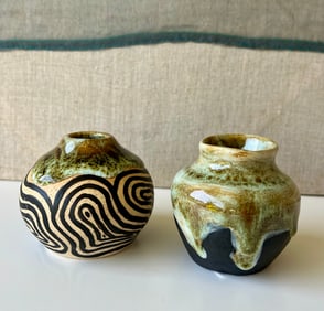 Two Miniature Pottery Vases