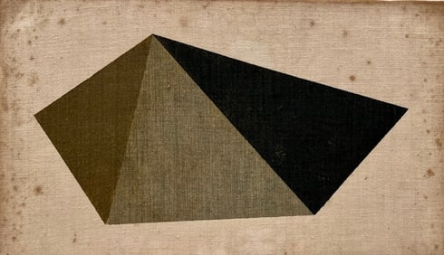 Original Mid-Century Modern Abstract Oil Painting On Linen Geometric Minimalist