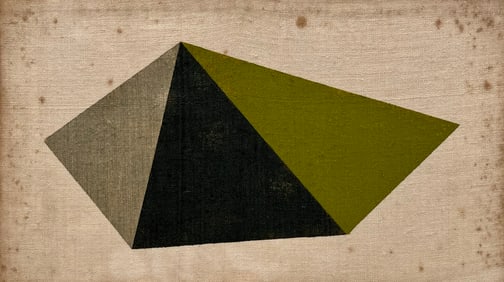 Original Mid-Century Modern Abstract Oil Painting On Linen Geometric Minimalist