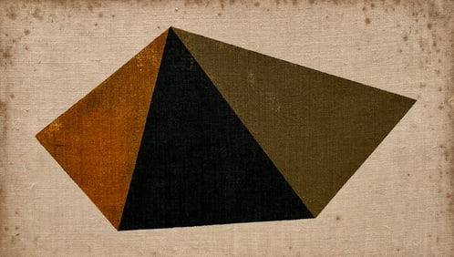 Original Mid-Century Modern Abstract Oil Painting On Linen Geometric Minimalist