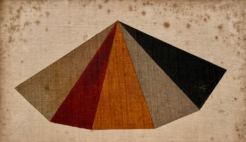 Original Mid-Century Modern Abstract Oil Painting On Linen Geometric Minimalist