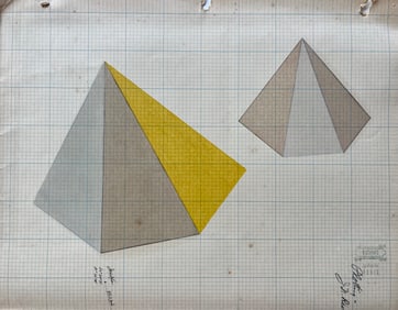 Original Vintage Abstract Modernist Geometric Painting