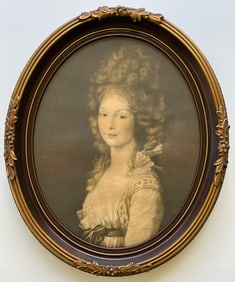 Antique Oval Victorian Frame Princess Federica Of Prussia By Johann Tischbein