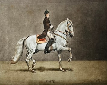 PAIR OF J. PLANK EQUESTRIAN PRINTS ON SILK UNFRAMED