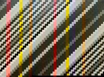 ABSTRACT OIL ON CANVAS PAINTING COLORFUL STRIPES: ORIGINAL OIL ON CANVAS PAINTING. SIZE: 18 X 24 INCHES. UNSIGNED AND UNFRAMED. SHIPPING IN THE U.S VIA USPS PRIORITY MAIL $30