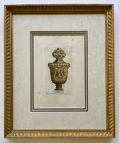 Jean Marot Framed Antique Etching “Vases