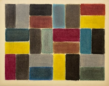 ORIGINAL VINTAGE GEOMETRIC ABSTRACTION PAINTING