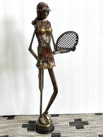 BRUTALIST SCULPTURE LEWIS TARDY TENNIS PLAYER